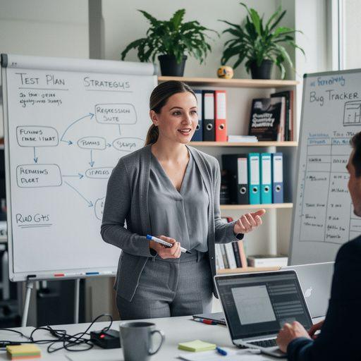 Ein Bildschirm zeigt ein Beispiel für automatisierte Testsoftware in Aktion.